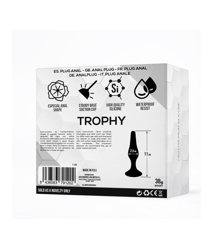 Trophy Plug Anal 11 cm Silicona Negro