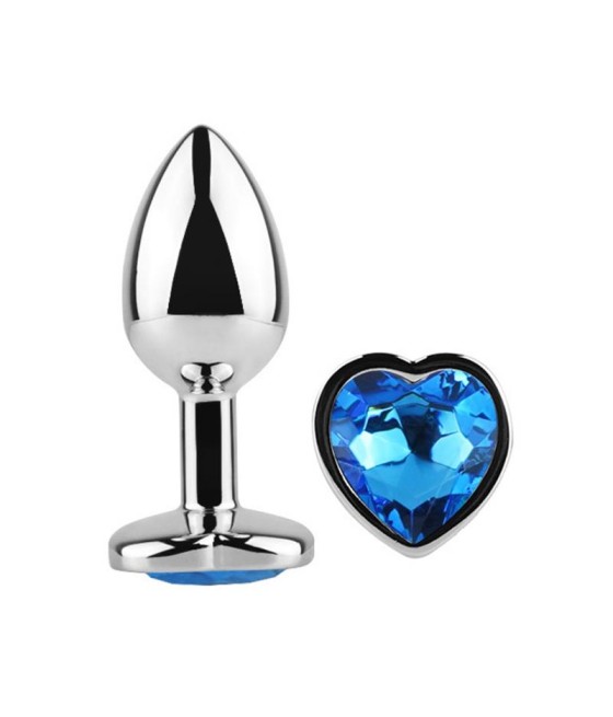 Plug Anal con Joya de Corazon Blue Sapphire Talla L