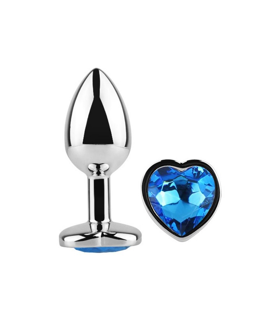 Plug Anal con Joya de Corazon Blue Sapphire Talla L