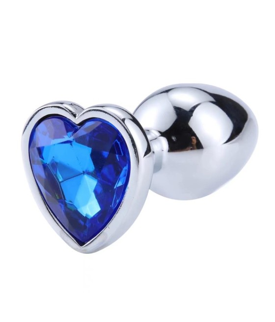 Plug Anal con Joya de Corazon Blue Sapphire Talla L