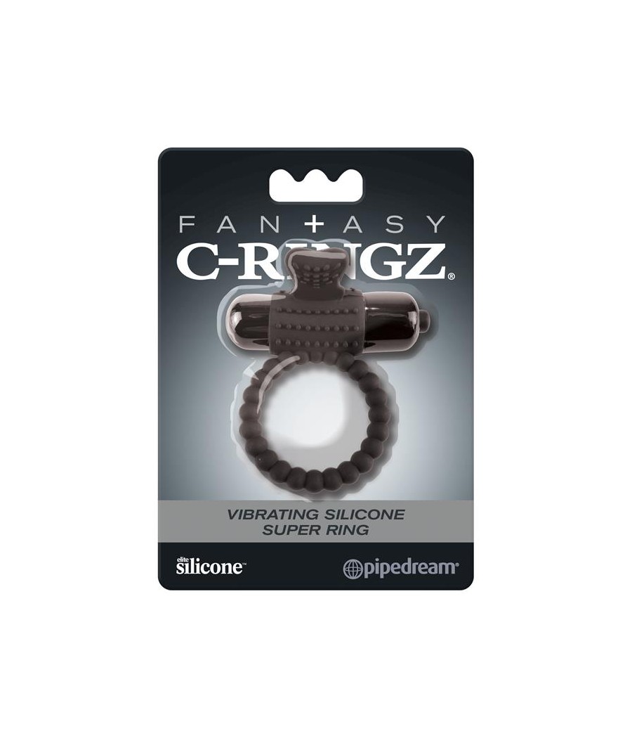 Fantasy C Ringz Super Anillo Vibrador de Silicona Negro