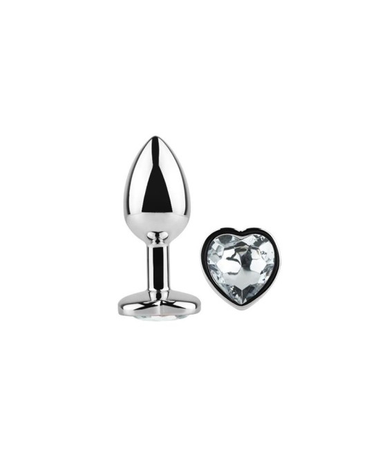 Plug Anal con Joya de Corazon Blanco Talla S