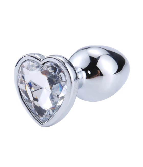 Plug Anal con Joya de Corazon Blanco Talla S