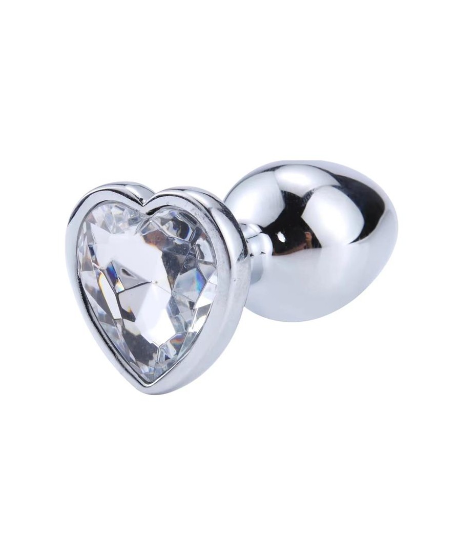 Plug Anal con Joya de Corazon Blanco Talla S