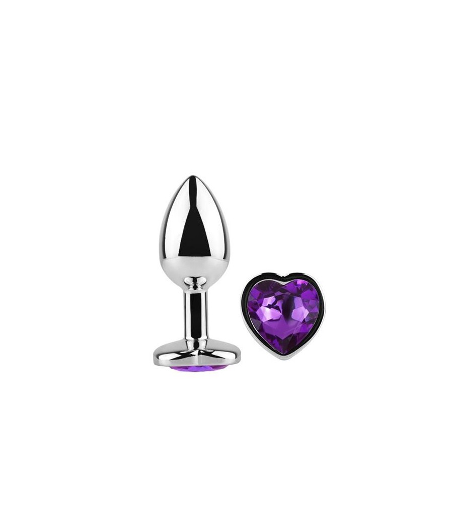 Plug Anal con Joya de Corazon Purple Lavender Talla S