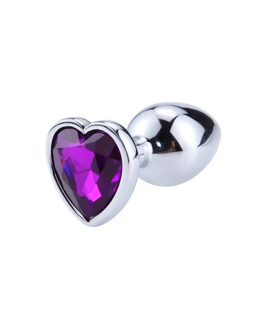 Plug Anal con Joya de Corazon Purple Lavender Talla S