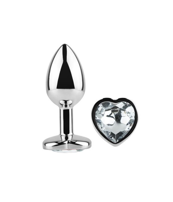 Plug Anal con Joya de Corazon Blanco Talla M