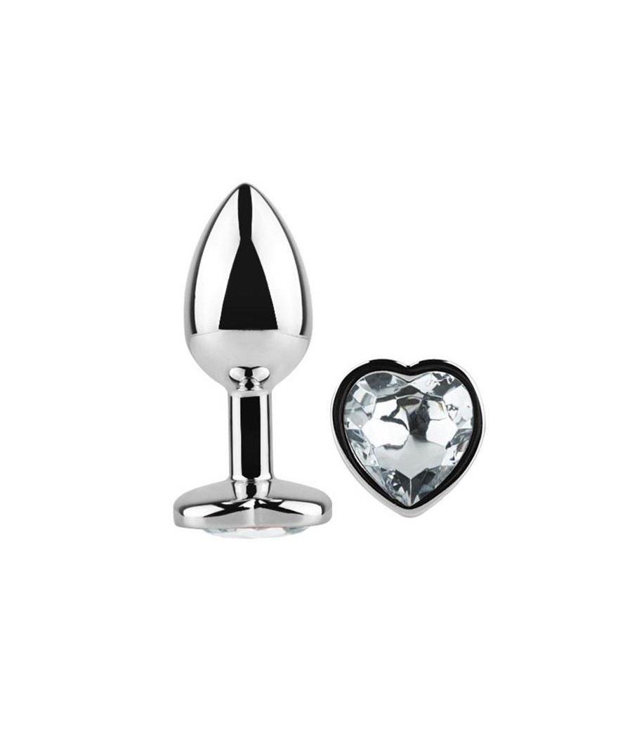 Plug Anal con Joya de Corazon Blanco Talla M