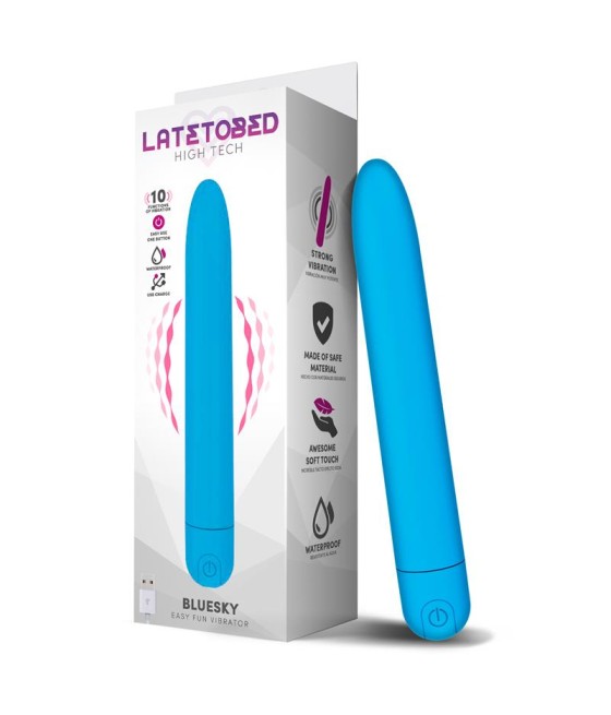 Bluesky Vibrador 10 Funciones 18,5 cm USB Azul Mate