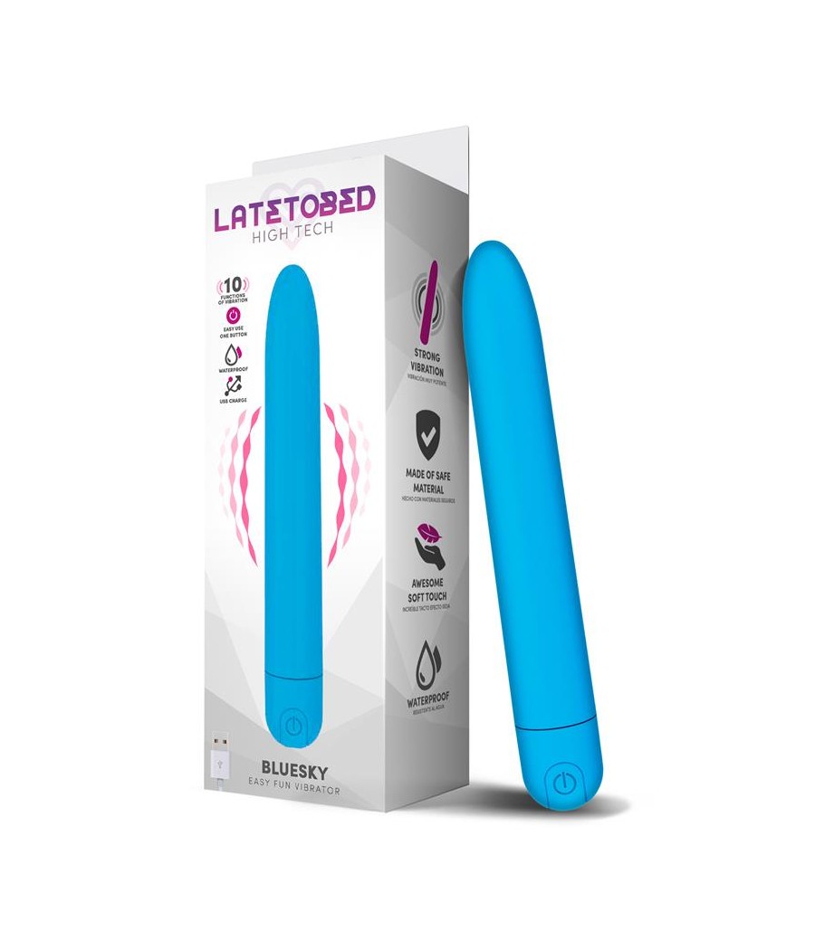 Bluesky Vibrador 10 Funciones 185 cm USB Azul Mate