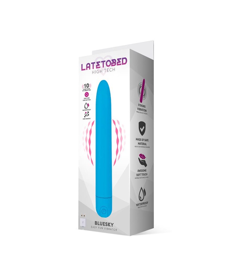 Bluesky Vibrador 10 Funciones 185 cm USB Azul Mate