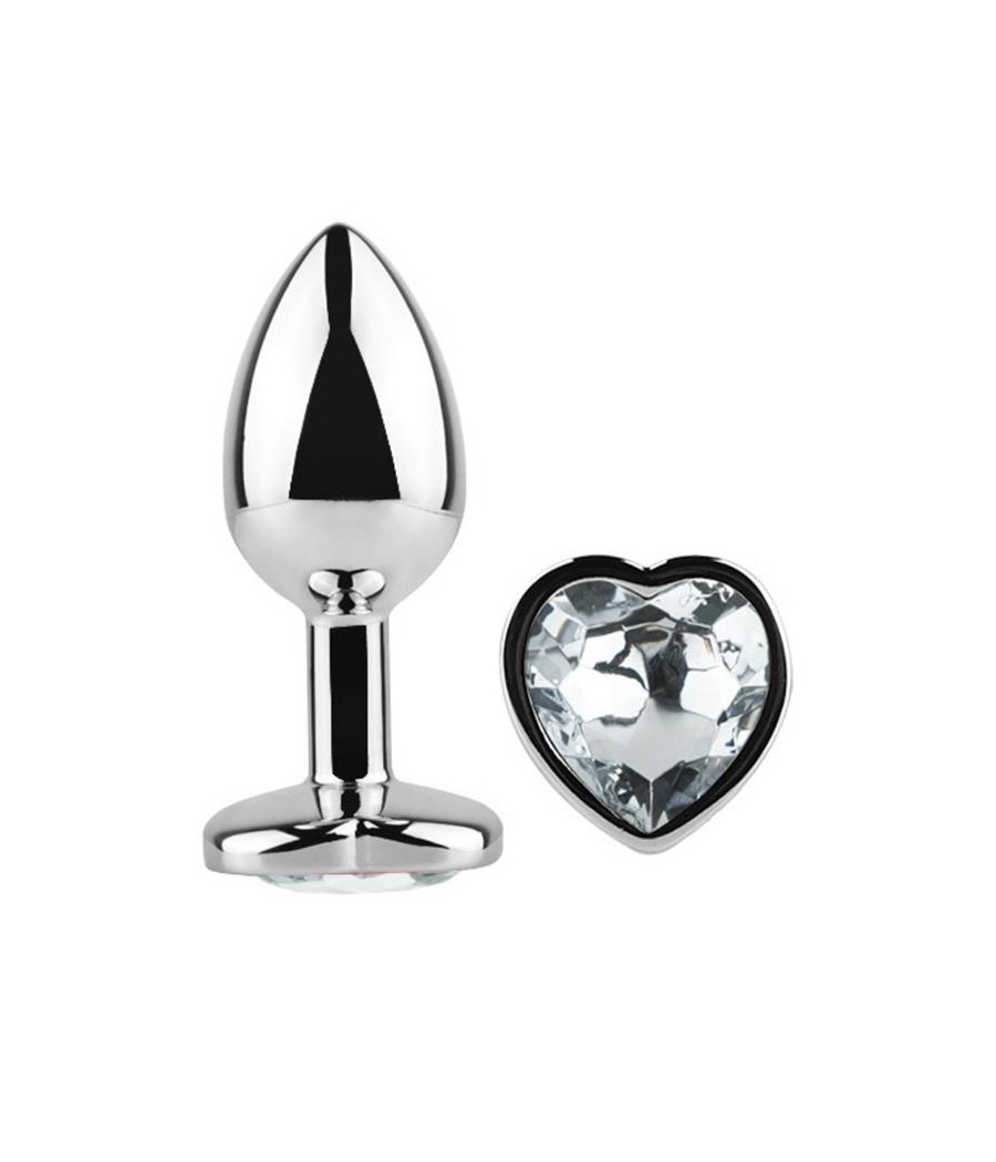 Plug Anal con Joya de Corazon Blanco Talla L