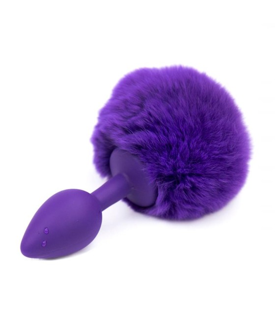 Plug Anal con Pompón Púrpura Talla S