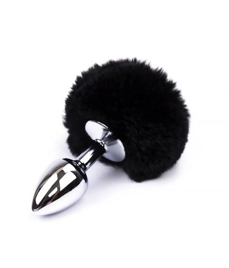 Plug Anal con Pompón Negro Talla S