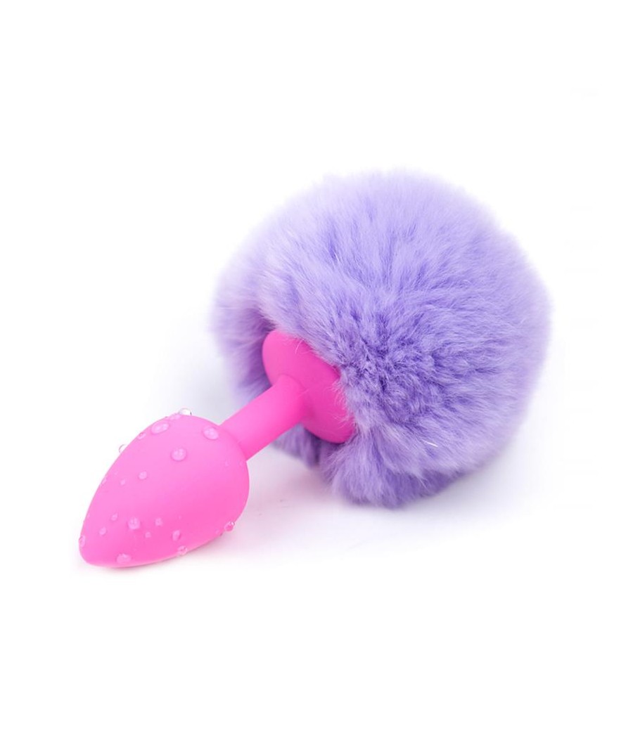 Plug Anal con Pompon Purpura Claro Talla S