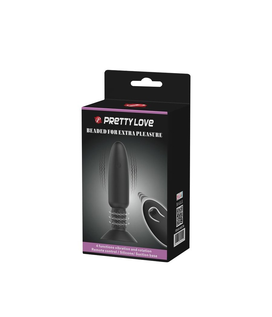 Plug Anal con Vibracion y Rotacion con Control Remoto USB