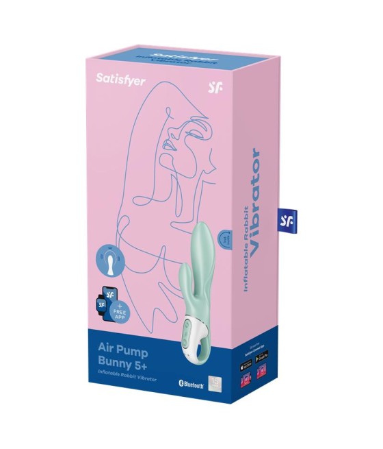 Vibrador con Funcion de Inflado Air Pump Bunny 5 con APP Satisfyer Connect