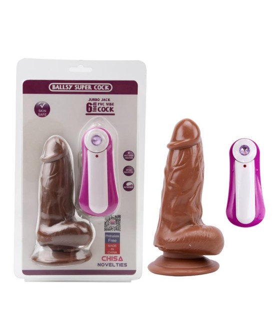 Dildo Jumbo Jack 6 con Vibracion marron