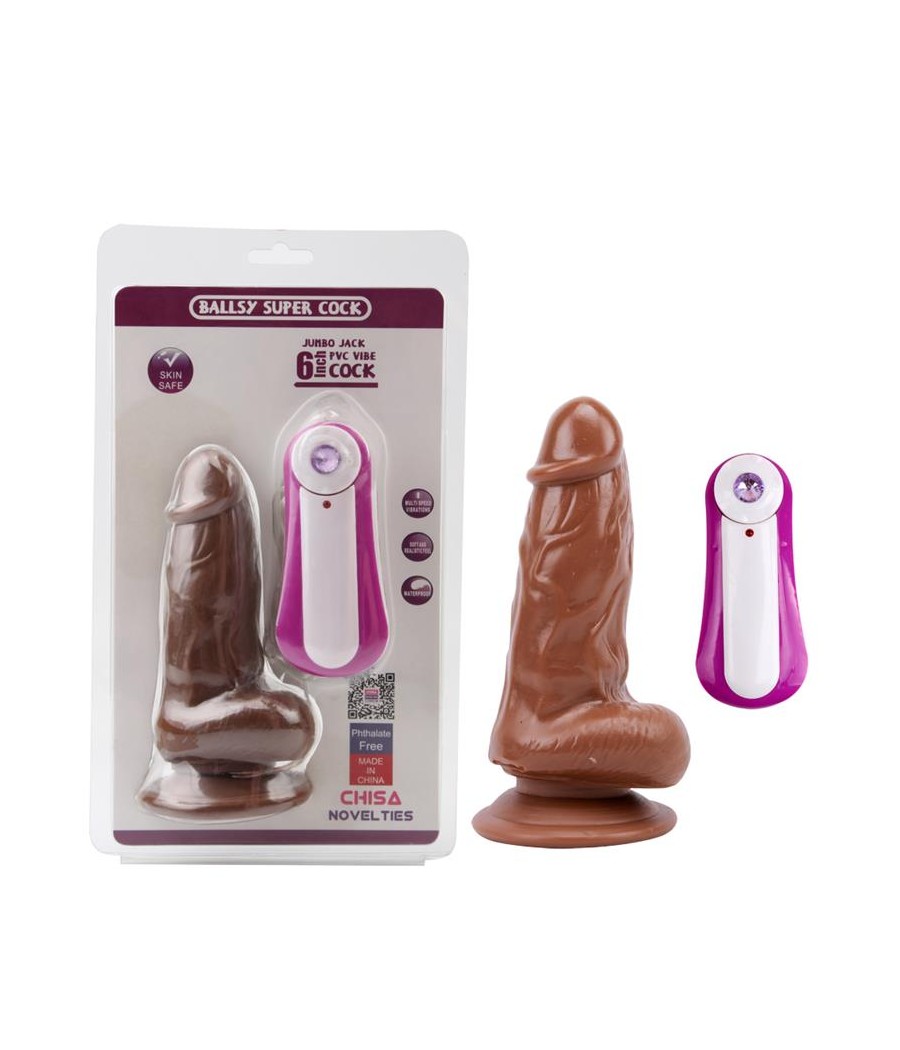 Dildo Jumbo Jack 6 con Vibracion marron