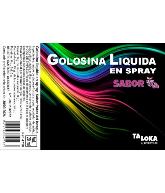 Golosina Líquida en Spray Sabor Frutas del Bosque 20 ml