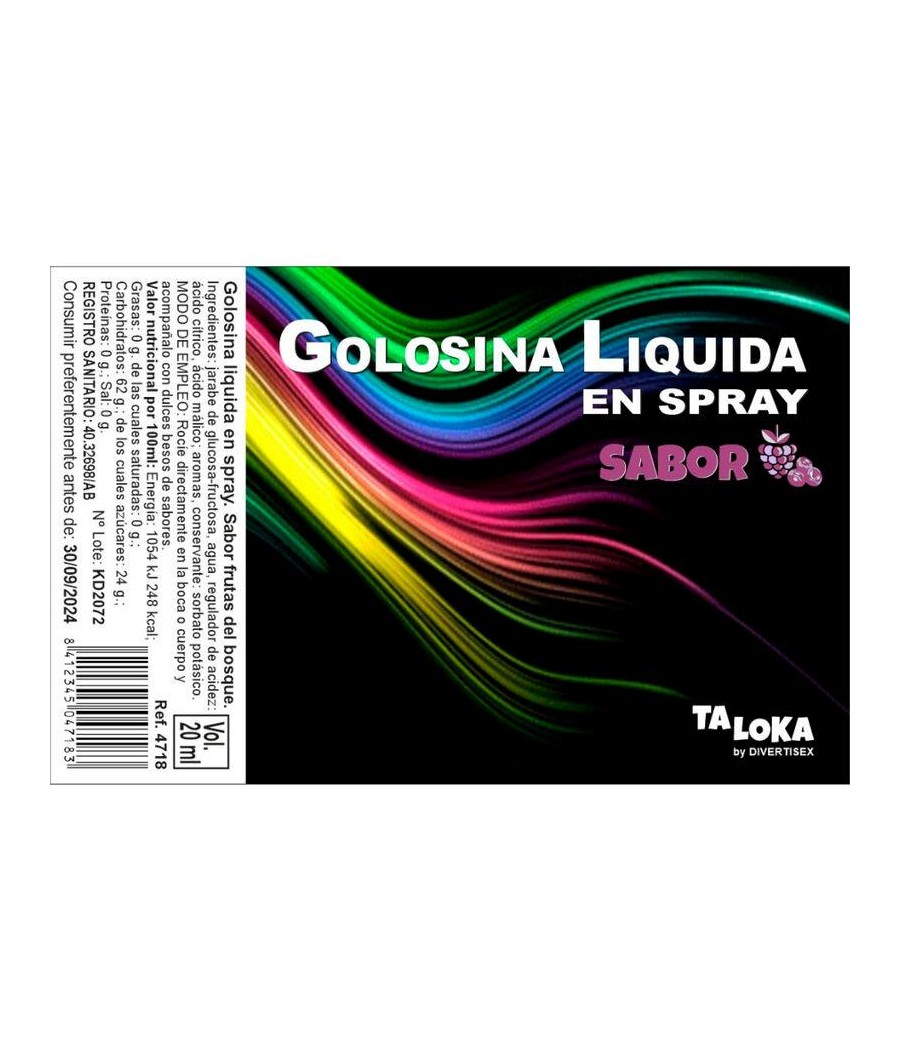 Golosina Liquida en Spray Sabor Frutas del Bosque 20 ml