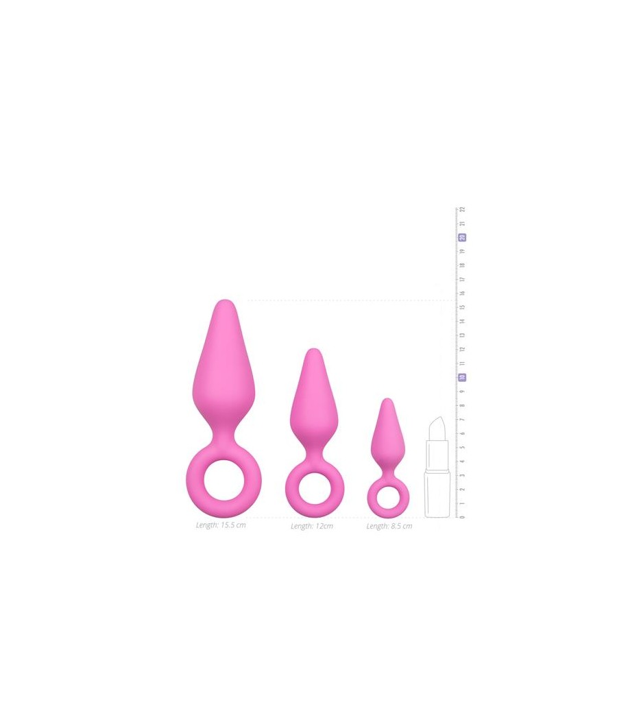 Set 3 Plugs Silicona Rosas