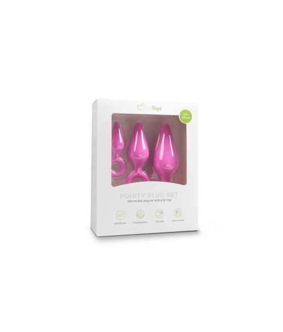 Set 3 Plugs Silicona Rosas