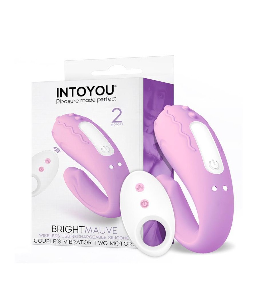 Brightmauve Vibrador para Parejas Doble Motor Control Remoto USB Silicona