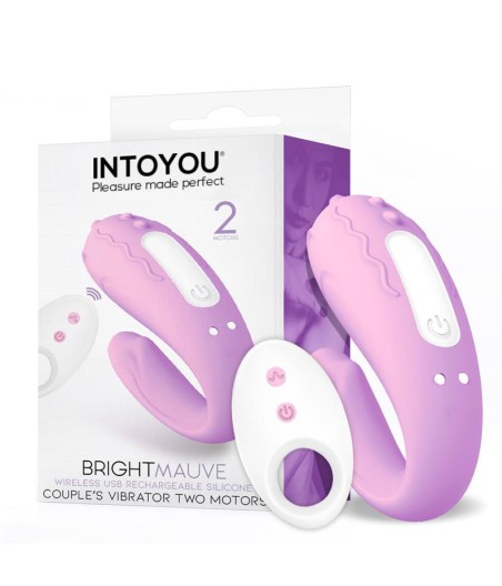 Brightmauve Vibrador para Parejas Doble Motor Control Remoto USB Silicona