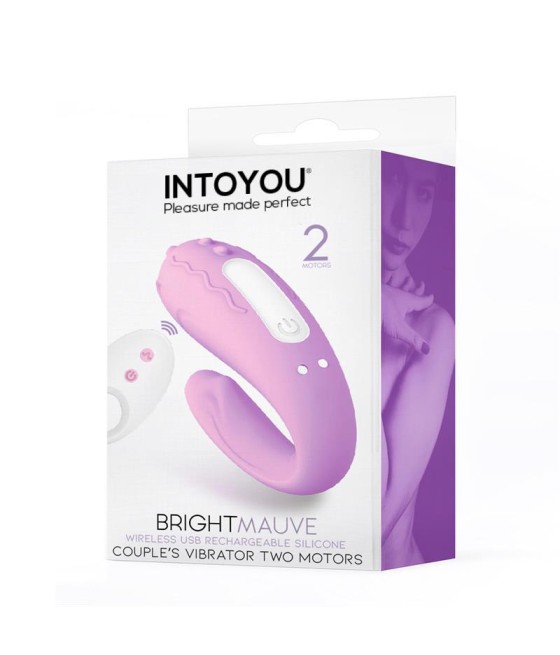 Brightmauve Vibrador para Parejas Doble Motor Control Remoto USB Silicona