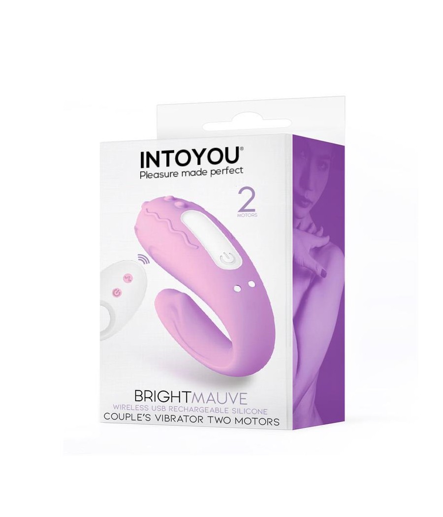 Brightmauve Vibrador para Parejas Doble Motor Control Remoto USB Silicona