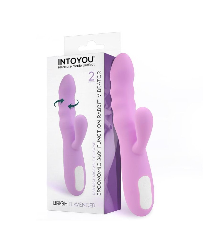 Brightlavender Vibrador y Rotador Doble Motor 360º USB Silicona