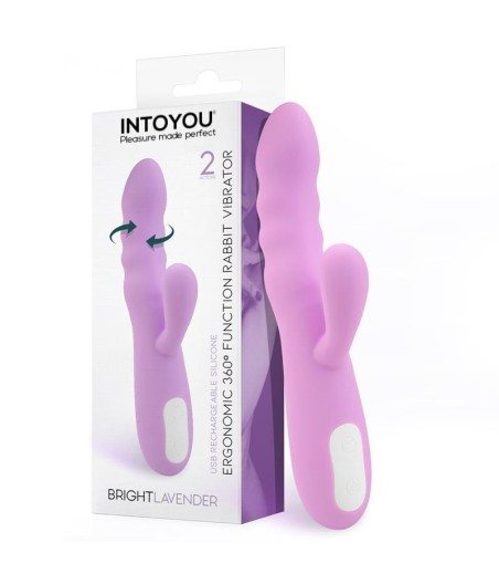 Brightlavender Vibrador y Rotador Doble Motor 360º USB Silicona