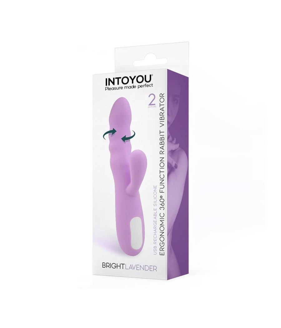 Brightlavender Vibrador y Rotador Doble Motor 360º USB Silicona