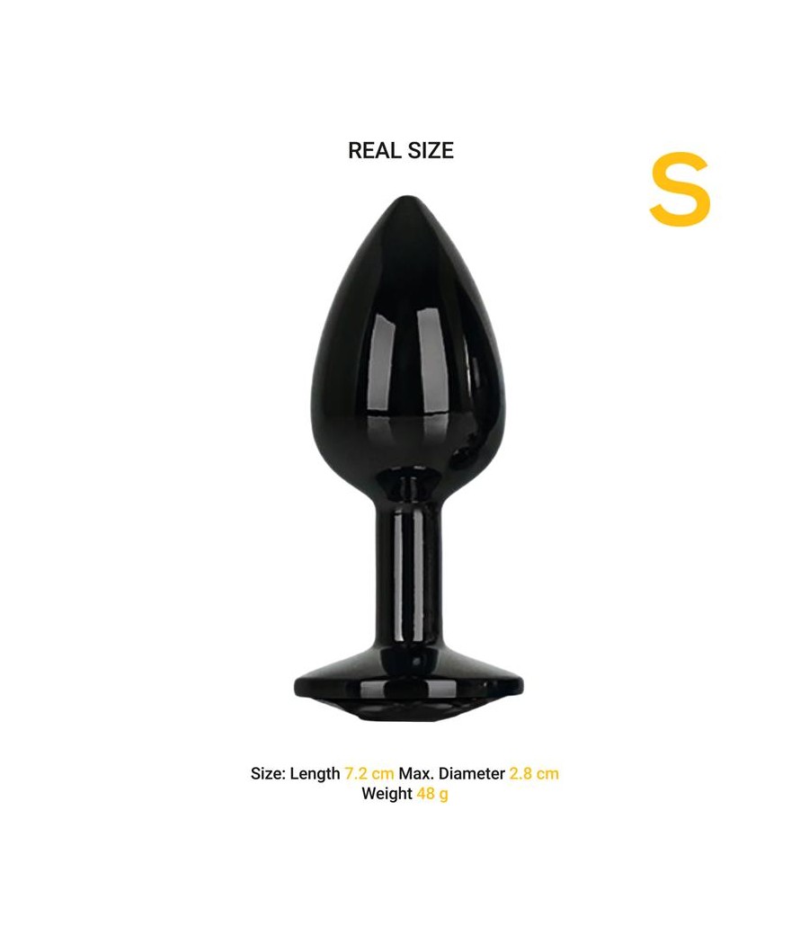 Blackgem Plug Anal Metalico con Joya Talla S Negro