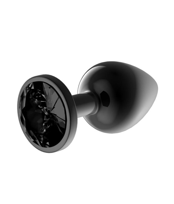 Blackgem Plug Anal Metalico con Joya Negro Talla L