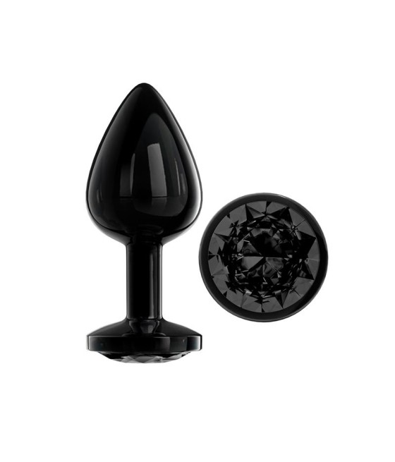 Blackgem Plug Anal Metalico con Joya Color Negro Talla M