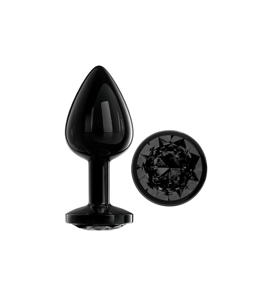 Blackgem Plug Anal Metalico con Joya Color Negro Talla M