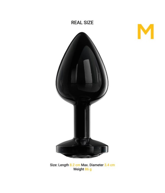 Blackgem Plug Anal Metalico con Joya Color Negro Talla M