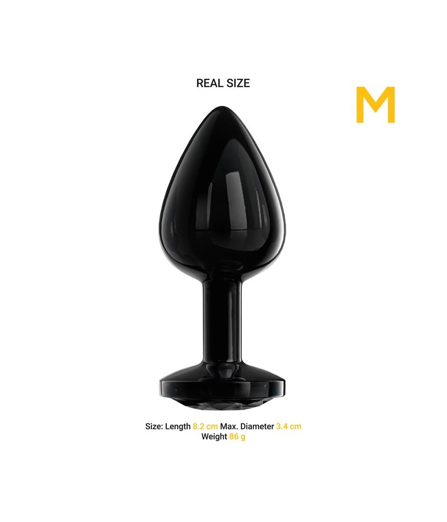 Blackgem Plug Anal Metalico con Joya Color Negro Talla M