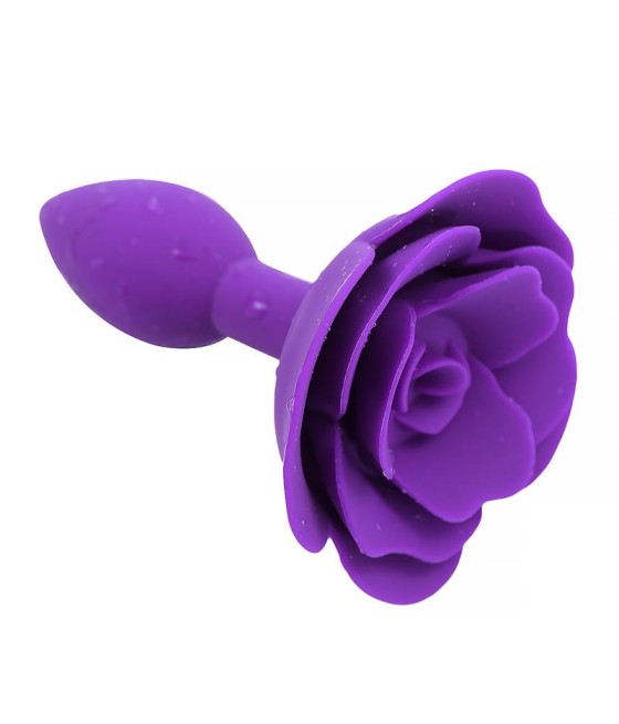 Plug Anal de Silicona con Rosa Purpura