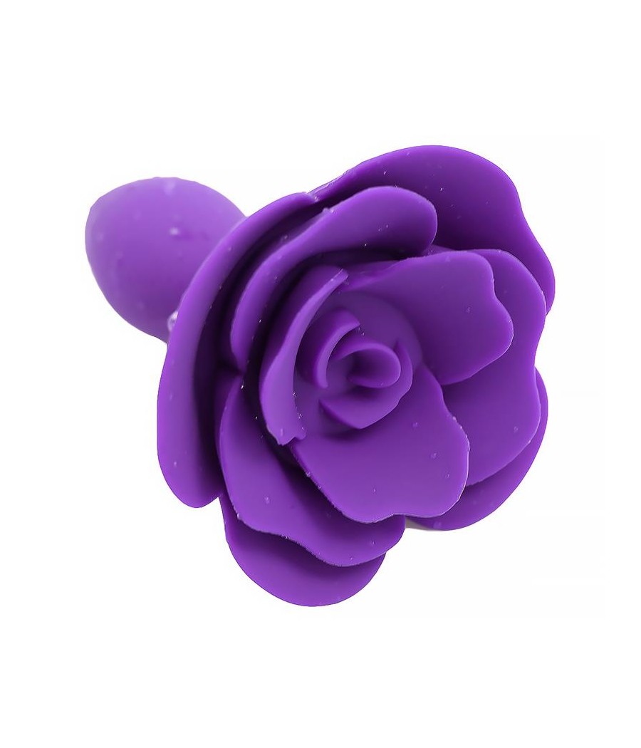 Plug Anal de Silicona con Rosa Purpura