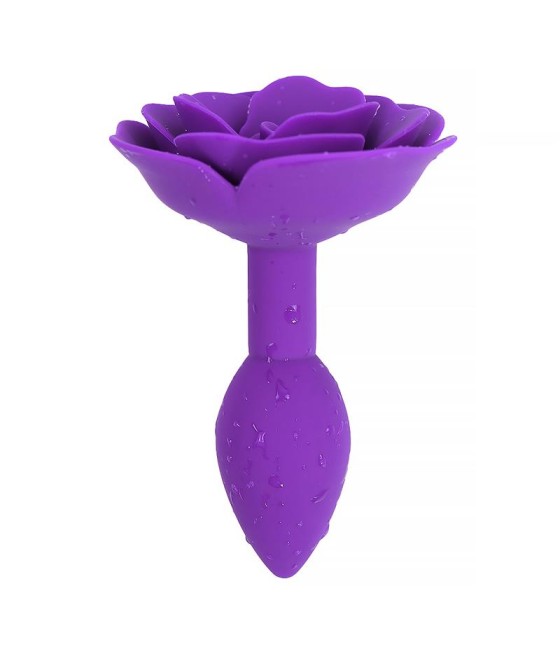 Plug Anal de Silicona con Rosa Purpura