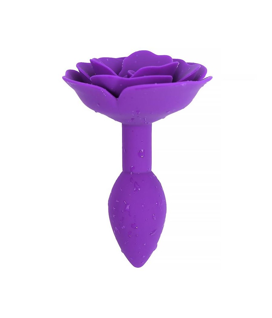 Plug Anal de Silicona con Rosa Purpura