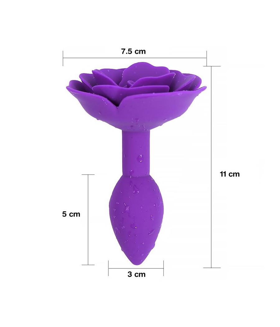 Plug Anal de Silicona con Rosa Purpura