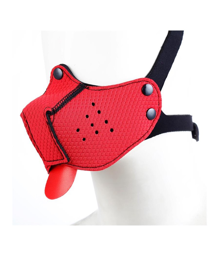 Bozal de Perro de Neopreno Desmontable y Ajustable Rojo