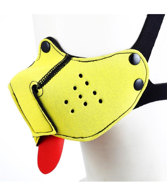 Bozal de Perro de Neopreno Desmontable y Ajustable Amarillo