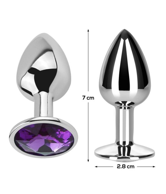 Plug Anal con Joya Purpura Amatista Talla S Aluminio