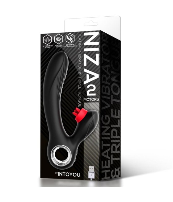 Niza Vibrador con Calor y Triple Lengua Estimuladora de Clitoris