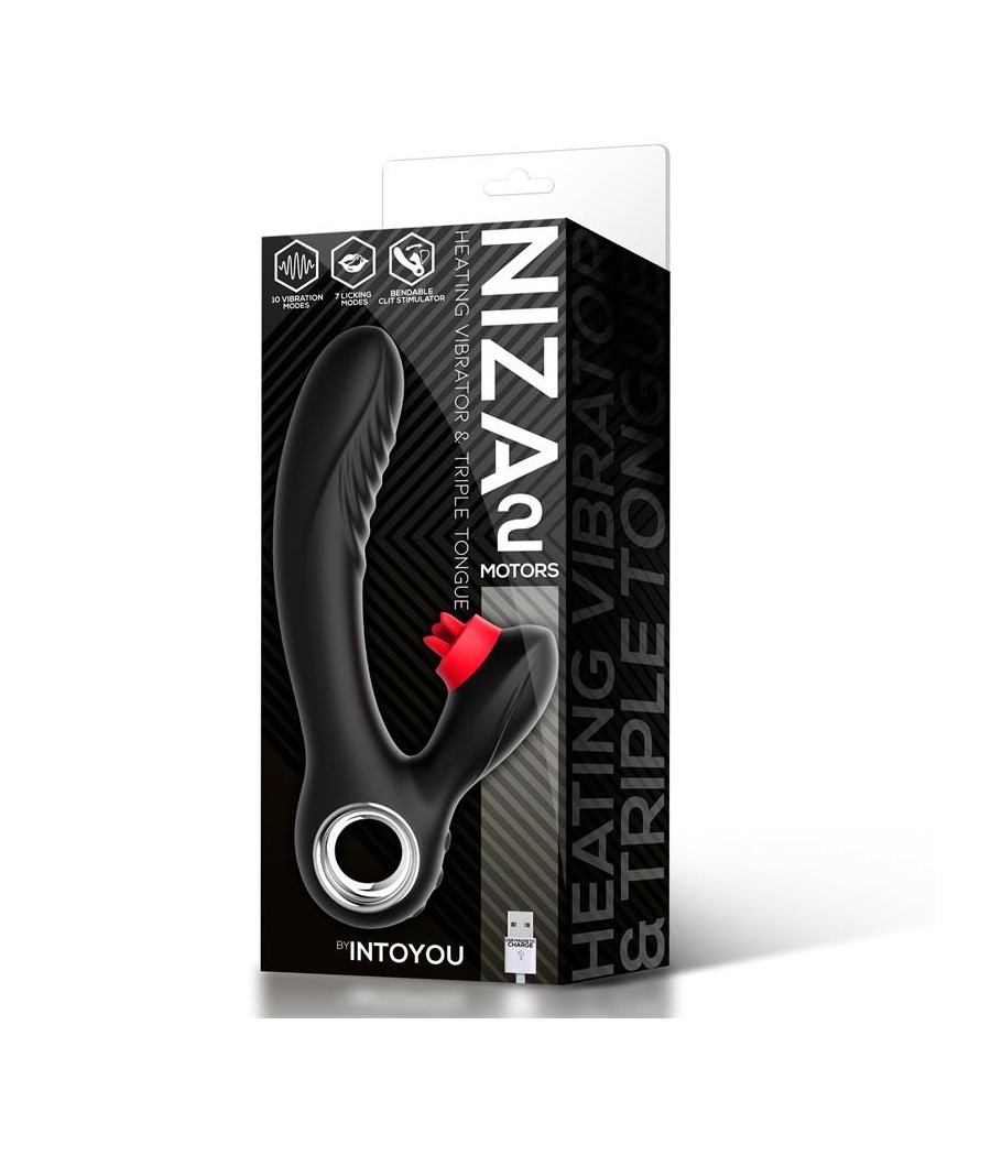 Niza Vibrador con Calor y Triple Lengua Estimuladora de Clitoris